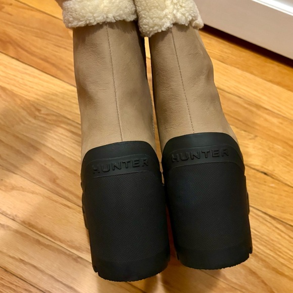 ✨ HUNTER ✨ NWT Women’s Marisol Waterproof Zip Platform Boot Faux Shearling SZ 6 - Picture 5 of 16